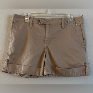 Levis Women's Tan Shorts Size 10 with Cuffs 100% Cotton
